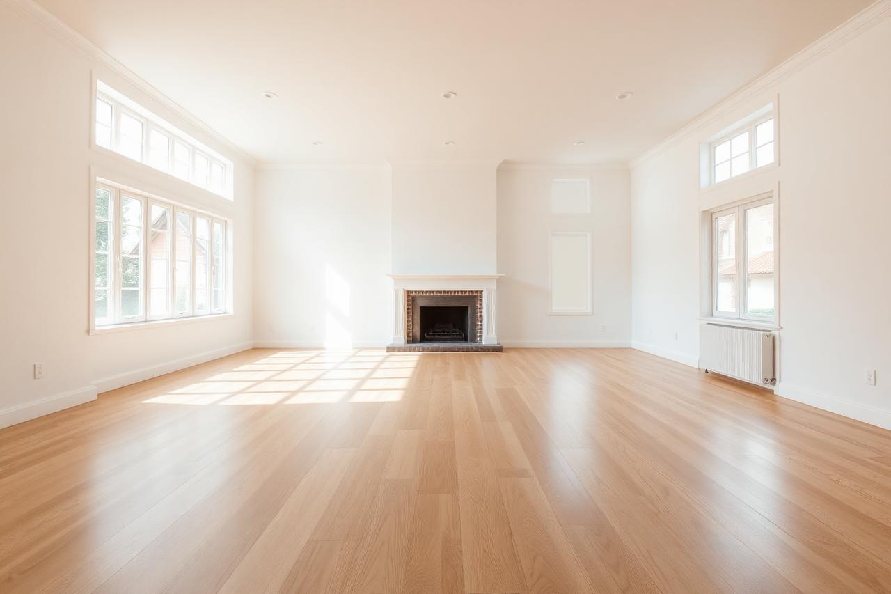 Empty unfurnished living room before AI virtual staging